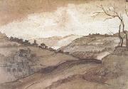 Claude Lorrain Landscape Pen drawing and wash (mk17) oil painting on canvas